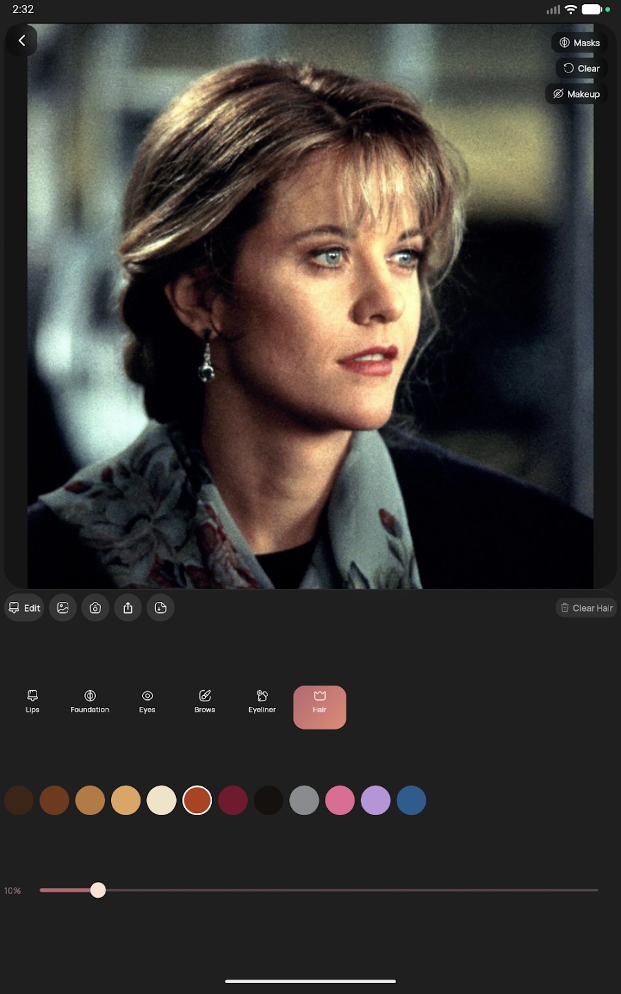 MakeUp Berry photo effect screen on tablet